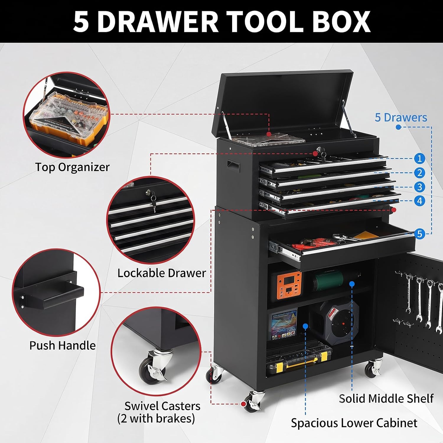 Мобильный стальной инструмента – обзор и цена Tools Trolley For Workshop
