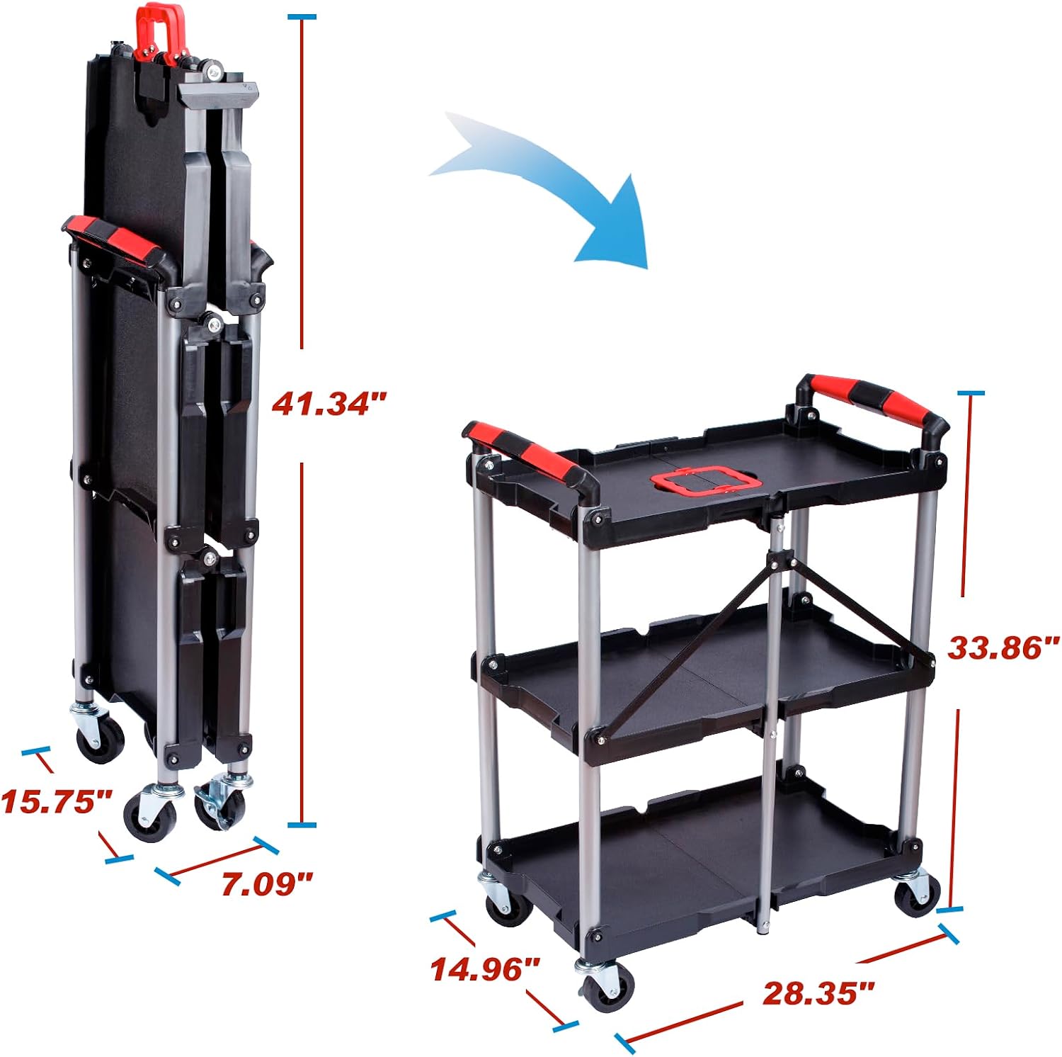 Трехъярусная складная тележка- – обзор и цена Tools Trolley For Workshop