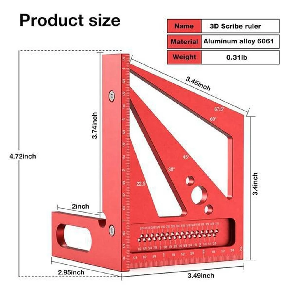 Красный 3D-угломер для разметк – обзор и цена Workshop Layout Tools